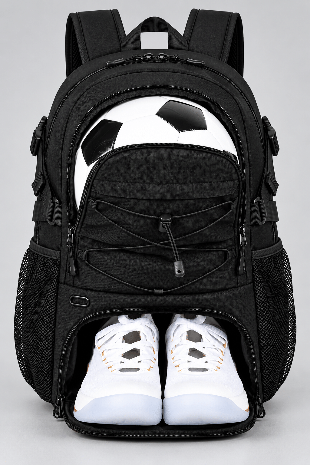 Black Football Backpack with Shoes
